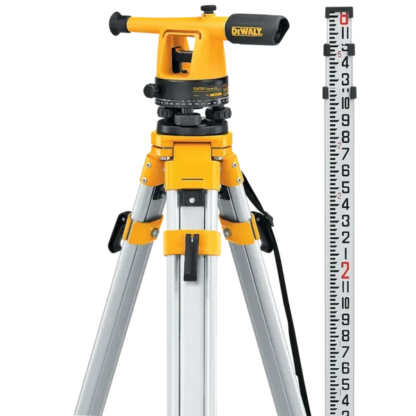 DEWALT® Nivel de Tránsito, Herramienta de Topografía con Trípode y Mira, Magnificación 20x