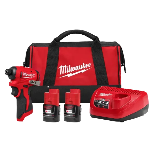 Kit de destornillador de impacto hexagonal subcompacto sin escobillas M12™ de 1/4"