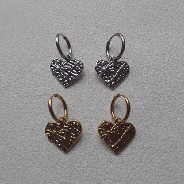 Stainless steel hartjes oorbellen