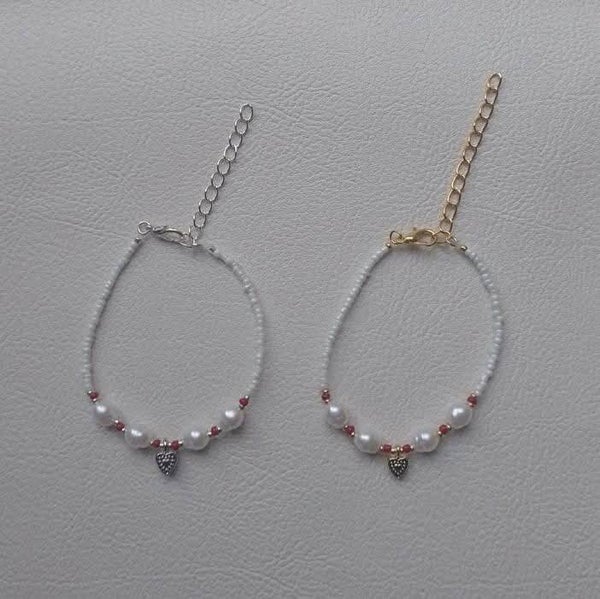 Zoetwaterparel Kralen Hartjes Armbanden