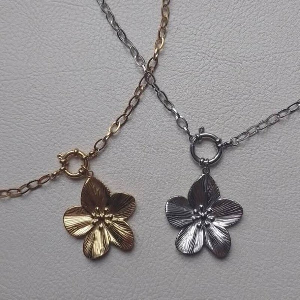 Stainless Steel Bloemen Ketting