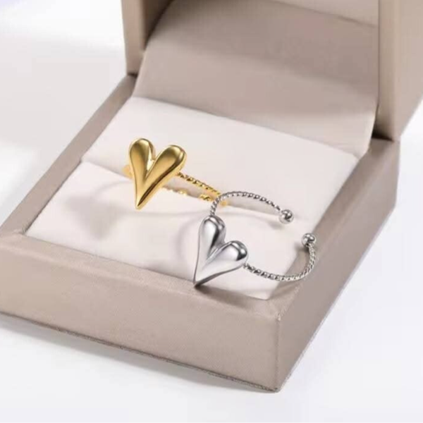Stainless steel hartjes ringen