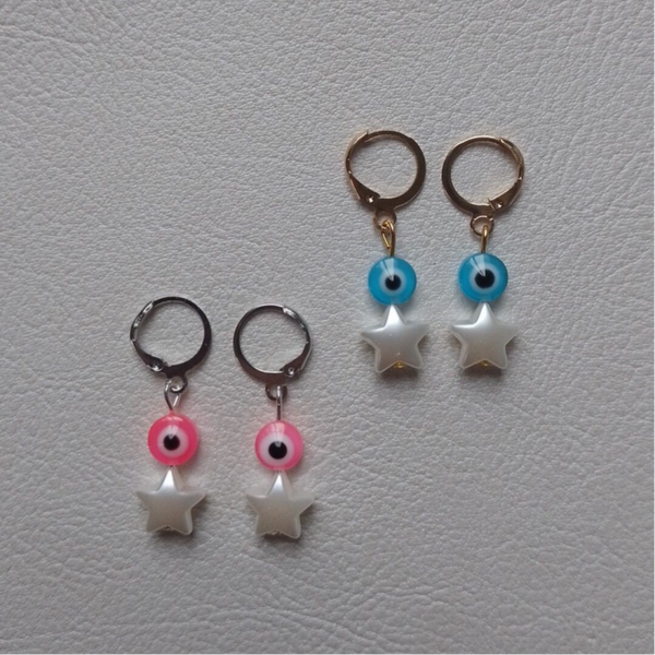 Rvs lucky eye oorbellen