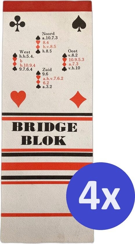 4x Bridge Blok - Thuis Scoreblok