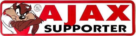 AFC Ajax Sticker - Looney Tunes - Tazmanian Devil - Ajax Supporter - 33 x 9 cm