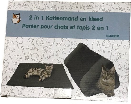 2 in 1 kattenmand en kleed - 80 x 48 cm