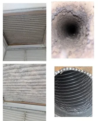 before and after dryer duct