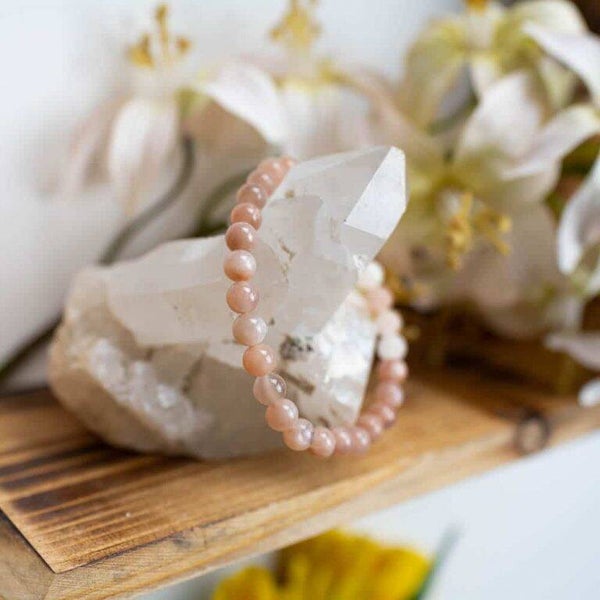 Edelsteen Armband Zonnesteen/ Roze Aventurijn