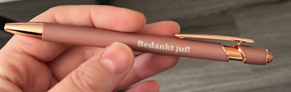 Mooie pen voor juf!