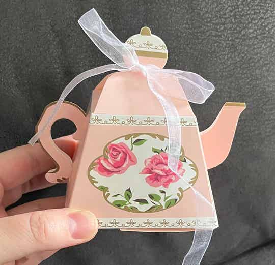 Theepotje doosje voor juf/ high tea