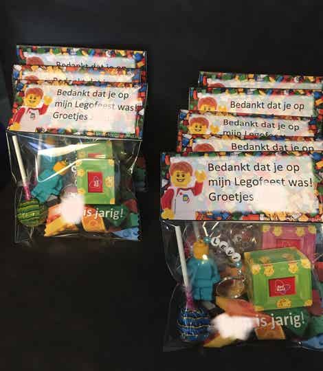 Uitdeelzakje legofeest