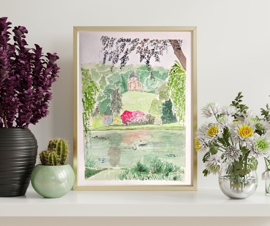 Handpainted Wall Art - Stourhead, Pride and Prejudice Inspired