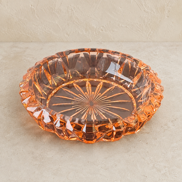 Cendrier / Vide-poche en verre rosaline – coupelle vintage élégante