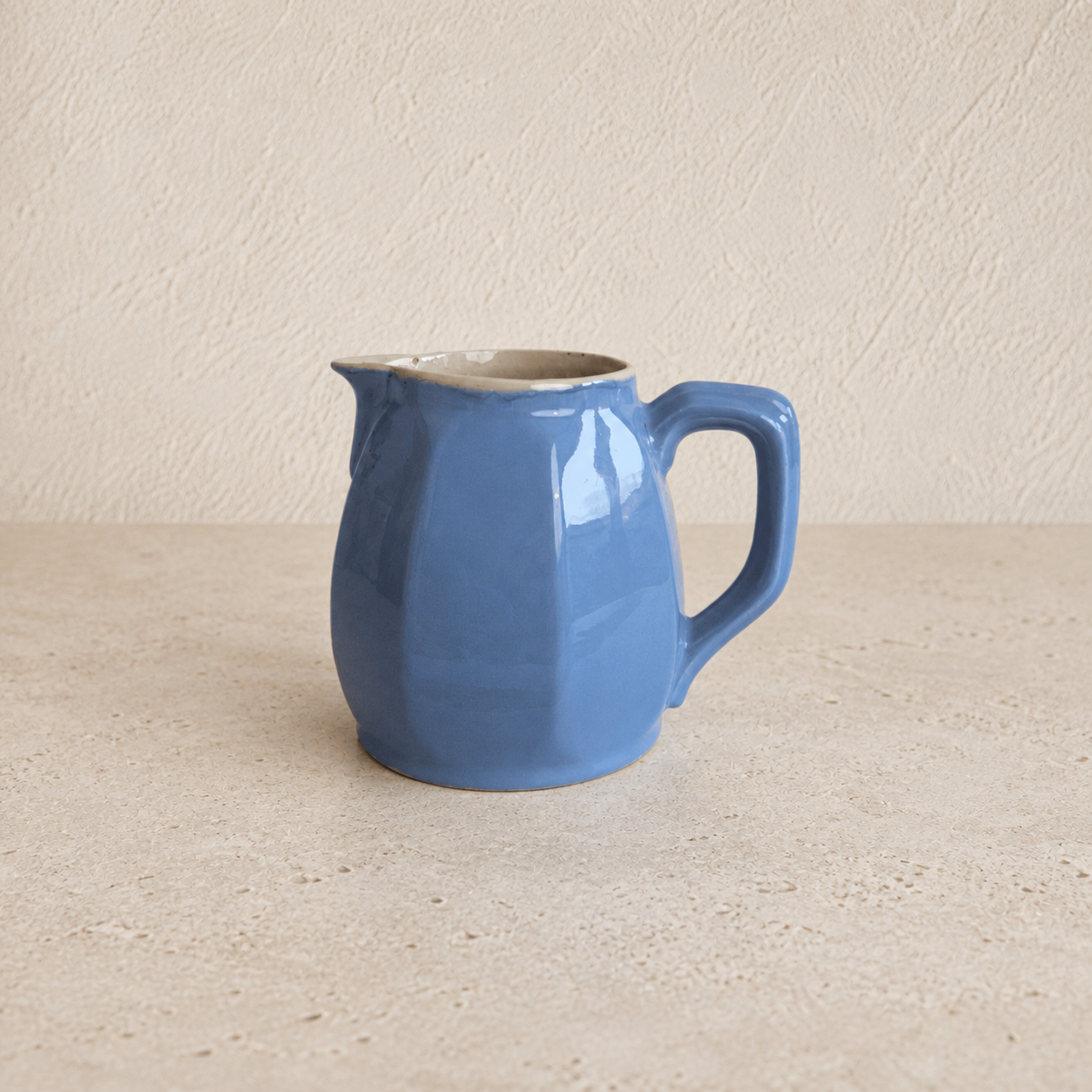 Pot à lait bleu vintage – petit pichet en céramique décoratif