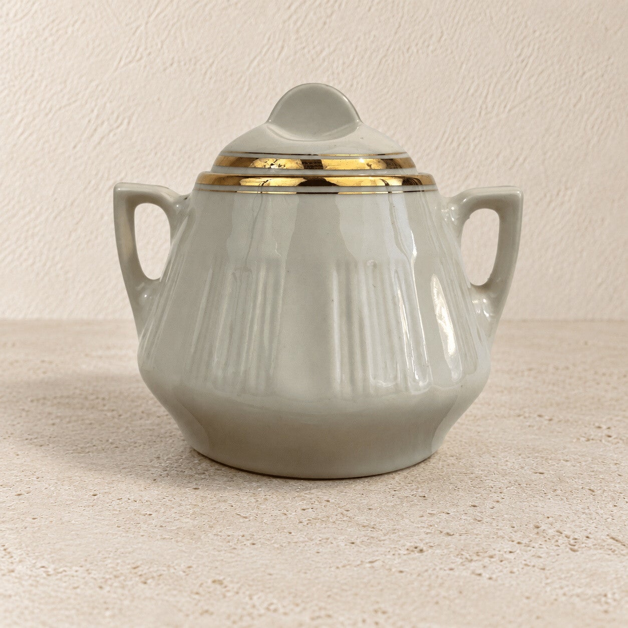 Sucrier Limosa à liseré doré – porcelaine vintage élégante