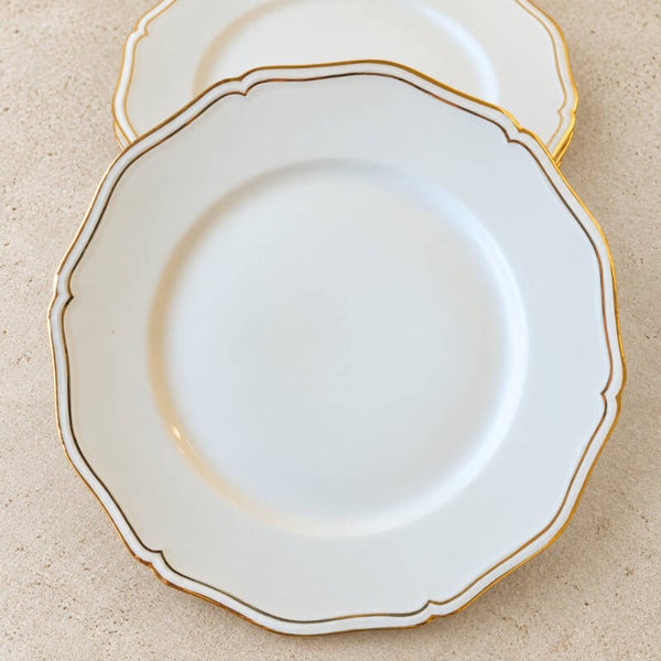 Ensemble de six assiettes plates en porcelaine – vaisselle vintage pour l’art de la table
