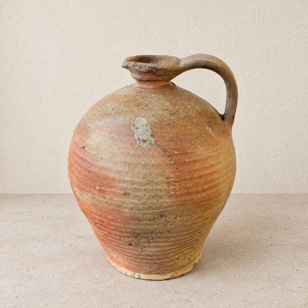 Jarre ancienne en terre cuite – poterie vintage décorative