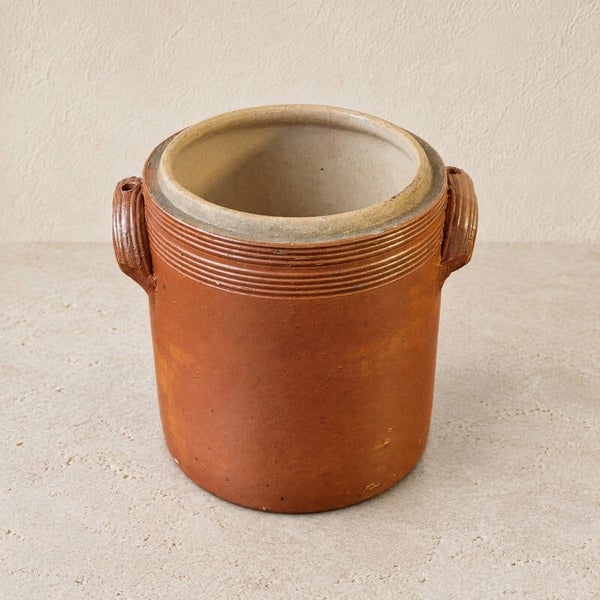 Pot à graisse en grès brun