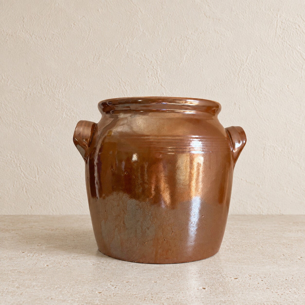 Pot à graisse ancien brun foncé vernissé – L'authenticité des cuisines d'autrefois