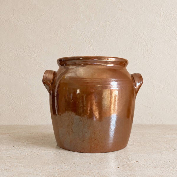 Pot à graisse ancien brun foncé vernissé – L'authenticité des cuisines d'autrefois
