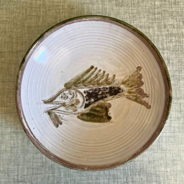 Assiette au Poisson signée Thiry – Vallauris, années 1950