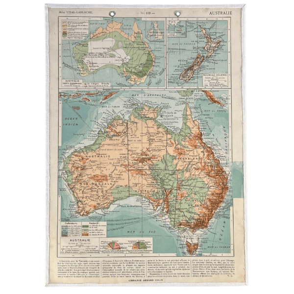 Carte Vidal-Lablache de l'Australie (début XXème)