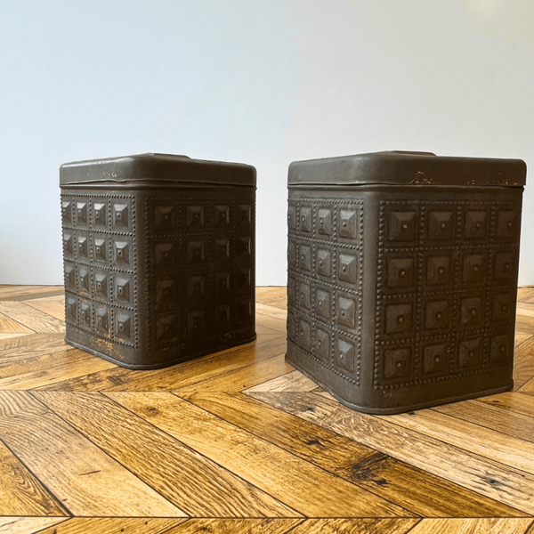 Ensemble de 2 boites anciennes en métal - années 40