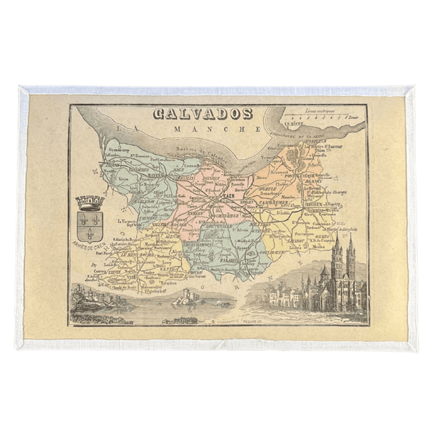 Carte ancienne du département du Calvados (fin XIXème)