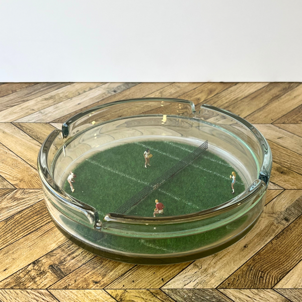Cendrier vintage Drouillot à l'effigie du tennis – objet de collection