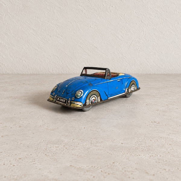 Volkswagen Coccinelle cabriolet Joyax en tôle lithographiée bleue