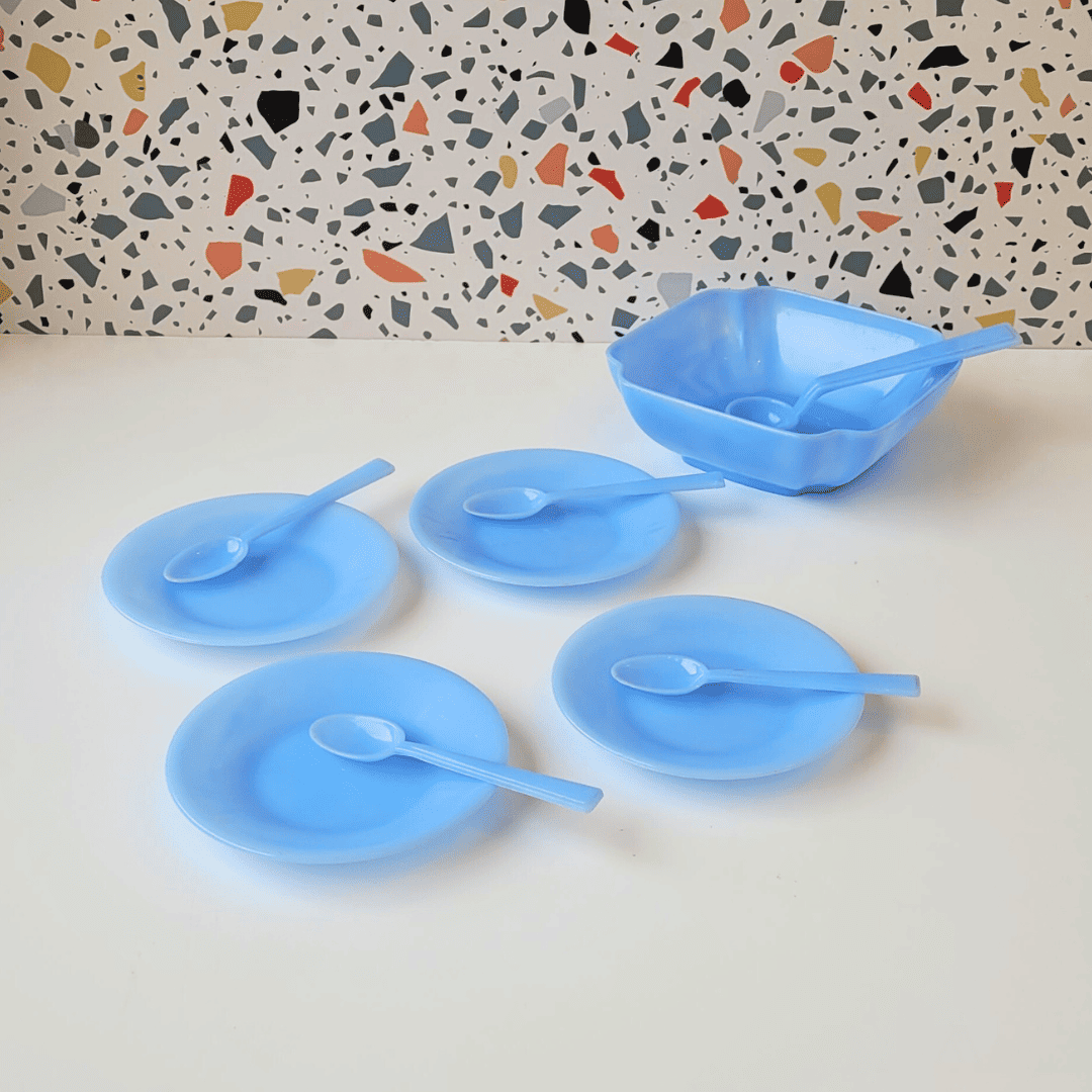 Dinette vintage bleue