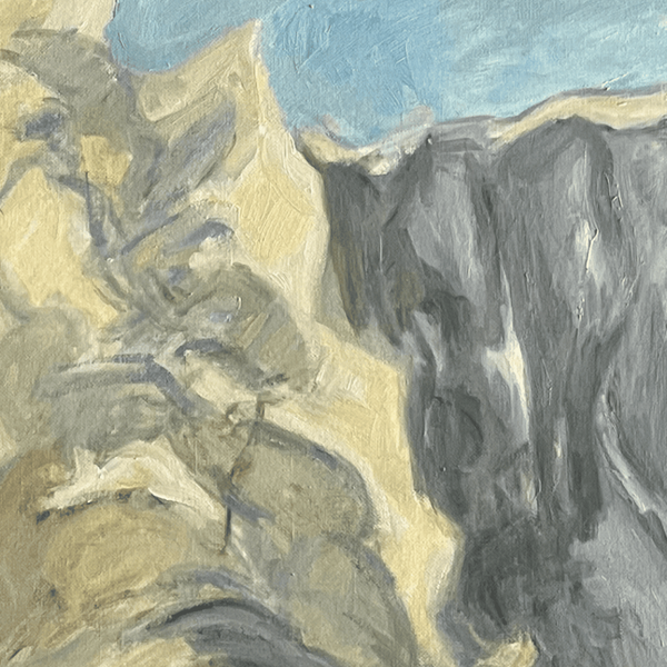 Les Falaises de Balazuc - Huile sur toile de Mireille Besson