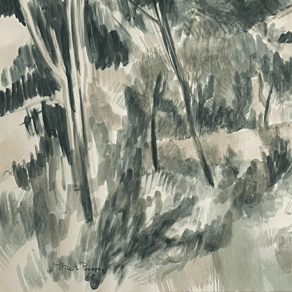 Forêt de pin - huile sur toile de Mireille Besson
