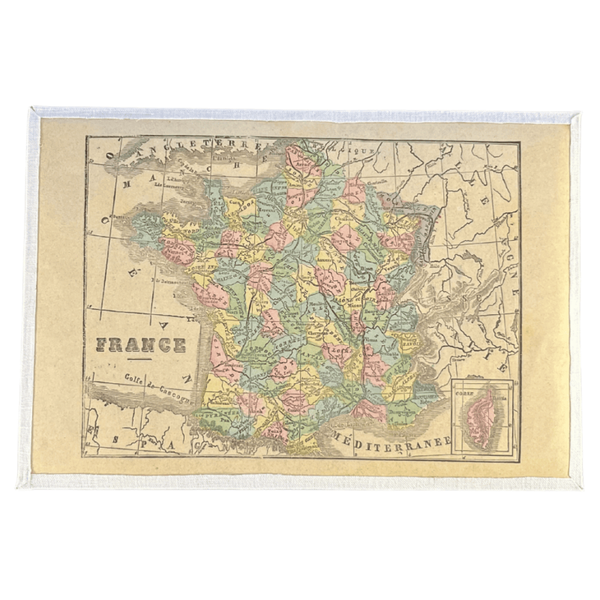 Carte ancienne de la France métropolitaine et des ses départements (fin XIXème)