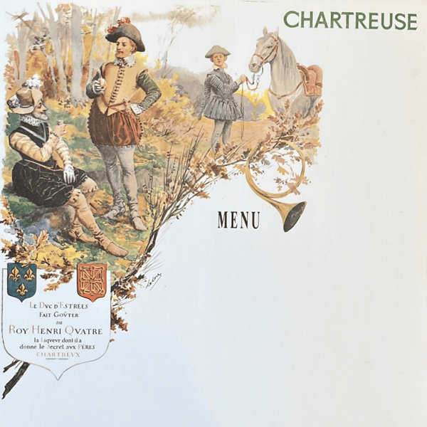 Anciens menus vierges conçus par la Compagnie Française de la Grande Chartreuse
