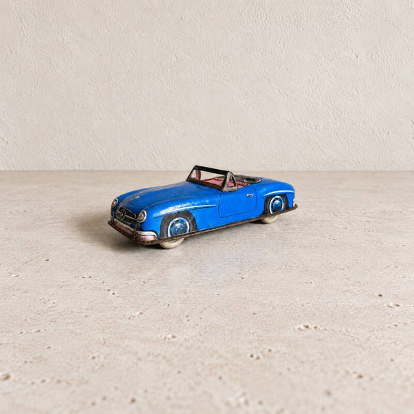Mercedes 190 SL cabriolet Joyax en tôle lithographiée bleue
