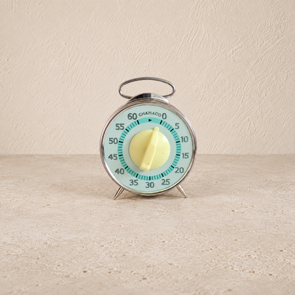 Minuteur de cuisine Chamaco — vert d’eau et jaune pâle