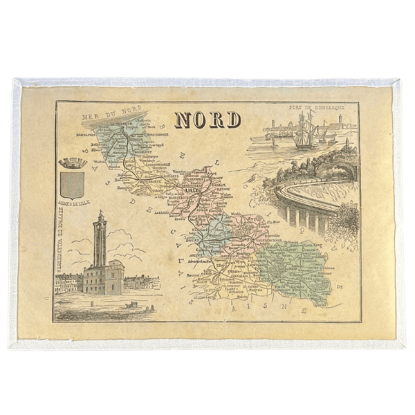 Carte ancienne du département du Nord (fin XIXème)