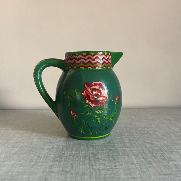 Pichet ancien à décor floral – Art populaire