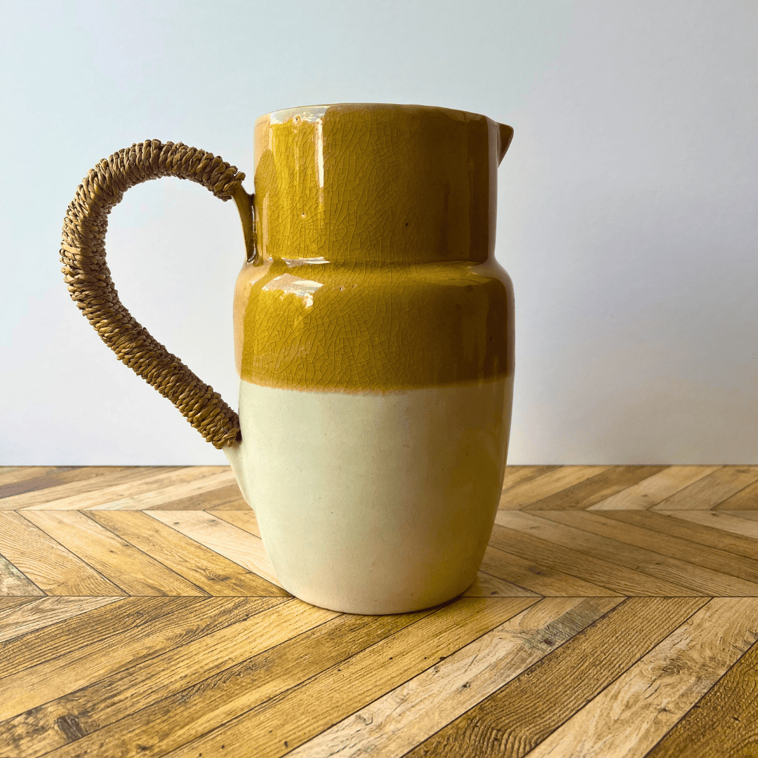 Pichet terre et osier