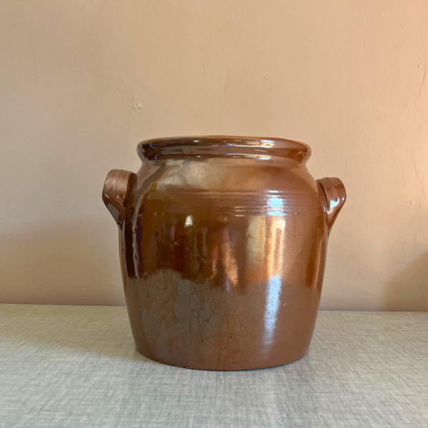 Pot à graisse ancien brun foncé vernissé – L'authenticité des cuisines d'autrefois