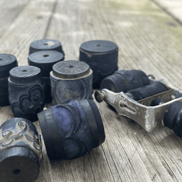 Ancien rouleau d'impression pour broderie