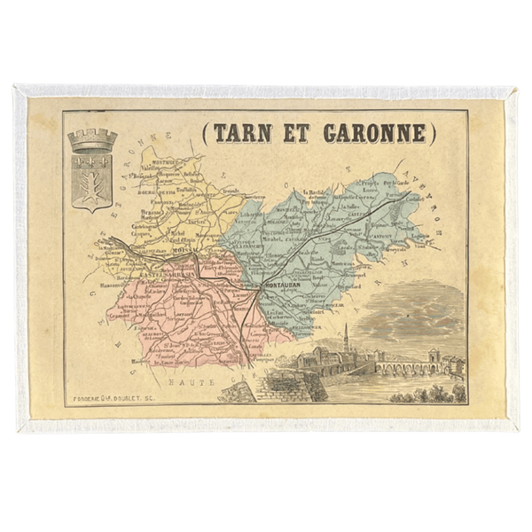 Carte ancienne du département du Tarn et Garonne (fin XIXème)