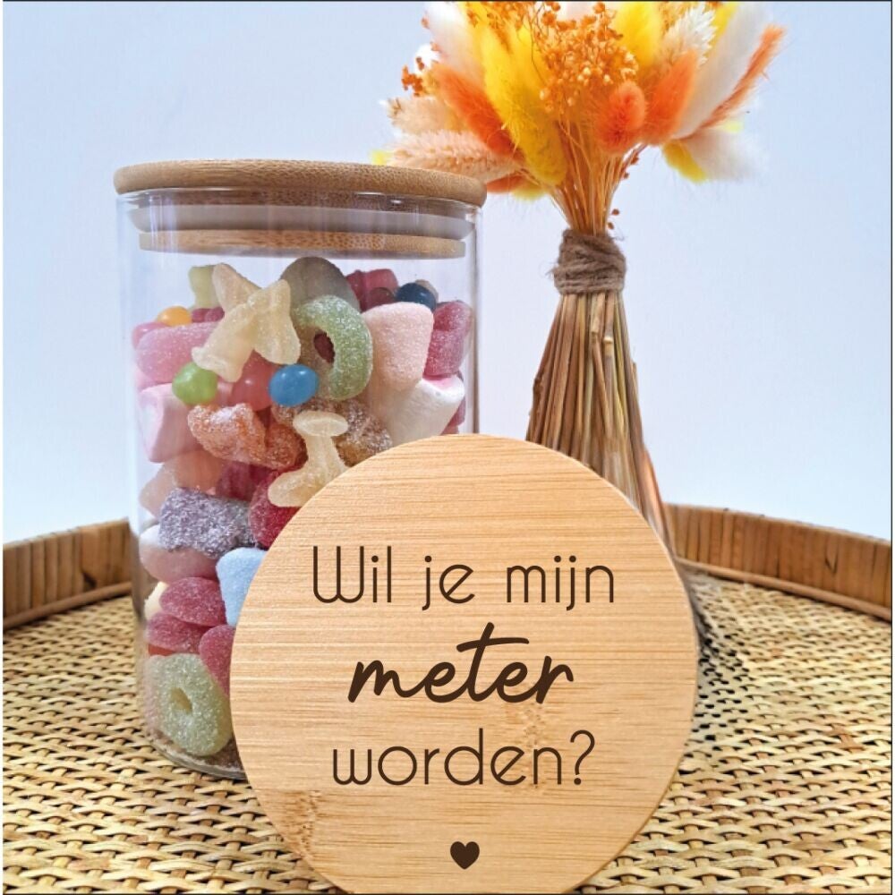 Snoeppot met houten deksel