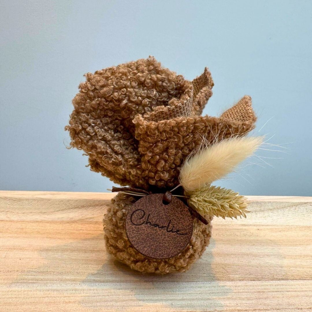 Teddy doekje taupe - 12st