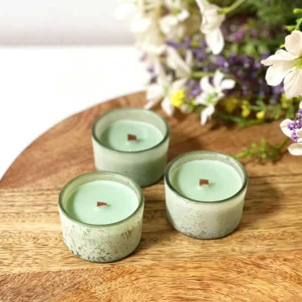 Mini geparfumeerde kaars - Stone Eucalyptus - 6st