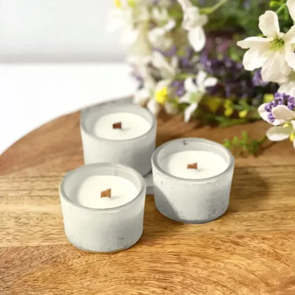 Mini geparfumeerde kaars - Stone White - 6st