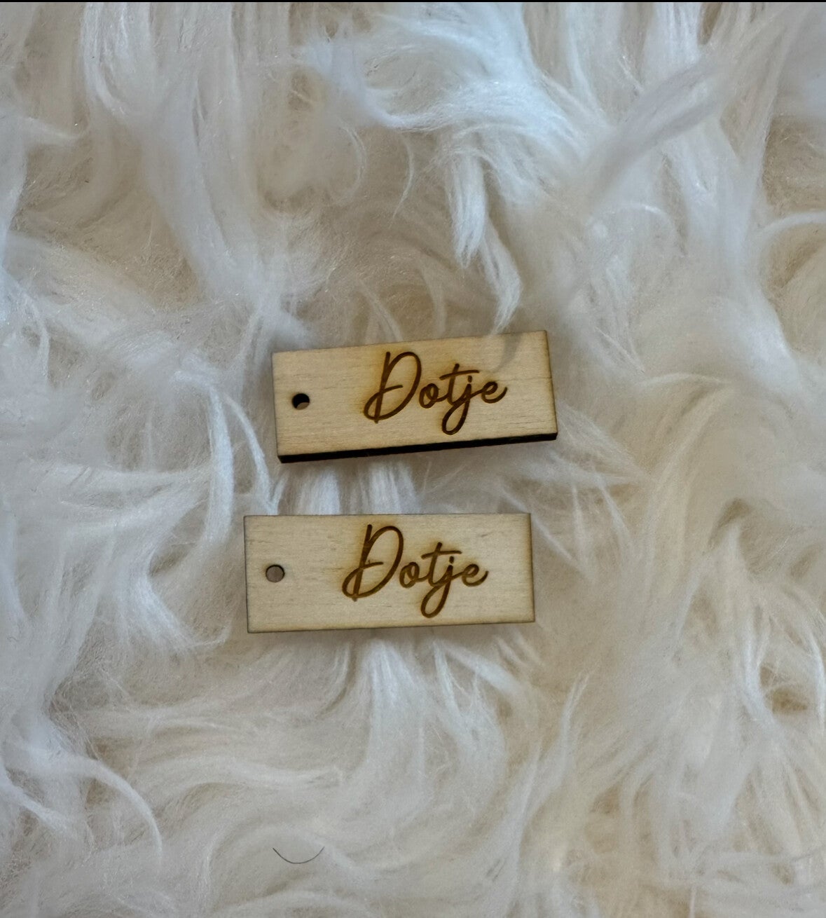 Rechthoekig houten label met gravure - 20st