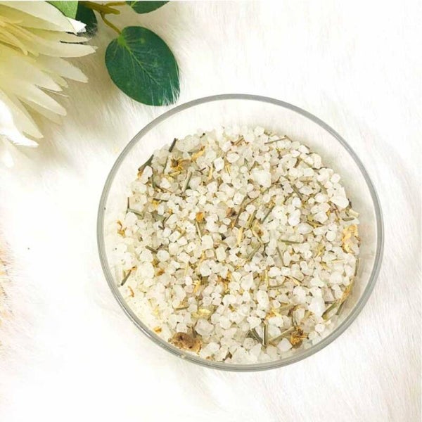 Grof wit badzout met lemongrass & Kamille - 1kg