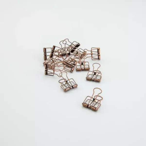 Open metalen clips 12 stuks - Brons